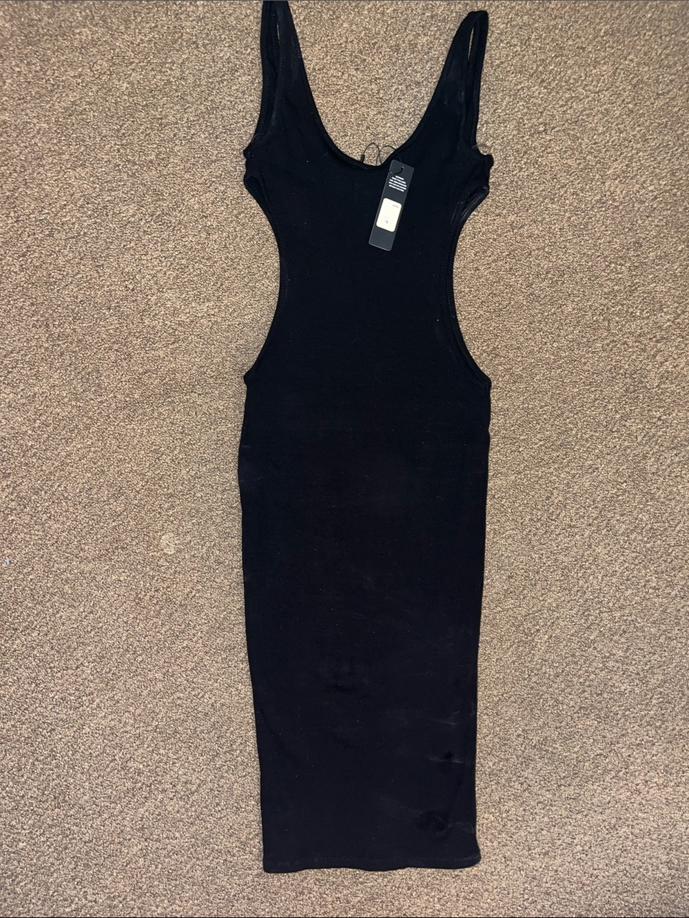 Fashion Nova Black Kalia Snatched Midi Cutout Bodycon Dress